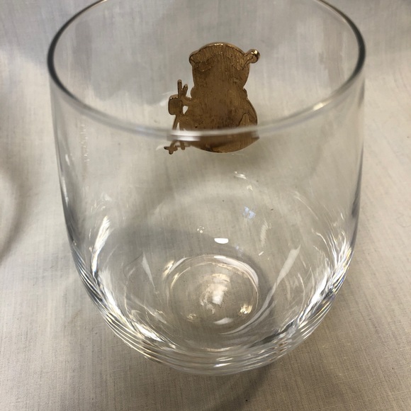 Pair of Jeweled Snowman Stemless Wine Glasses. Hand Wash Only! - Picture 3 of 6